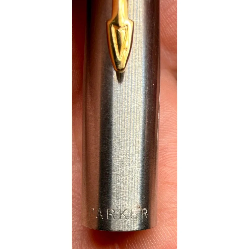 Parker 45 Pen Caps Set of 2 Good Lustraloy Stainless Gold Filled Clip USA
